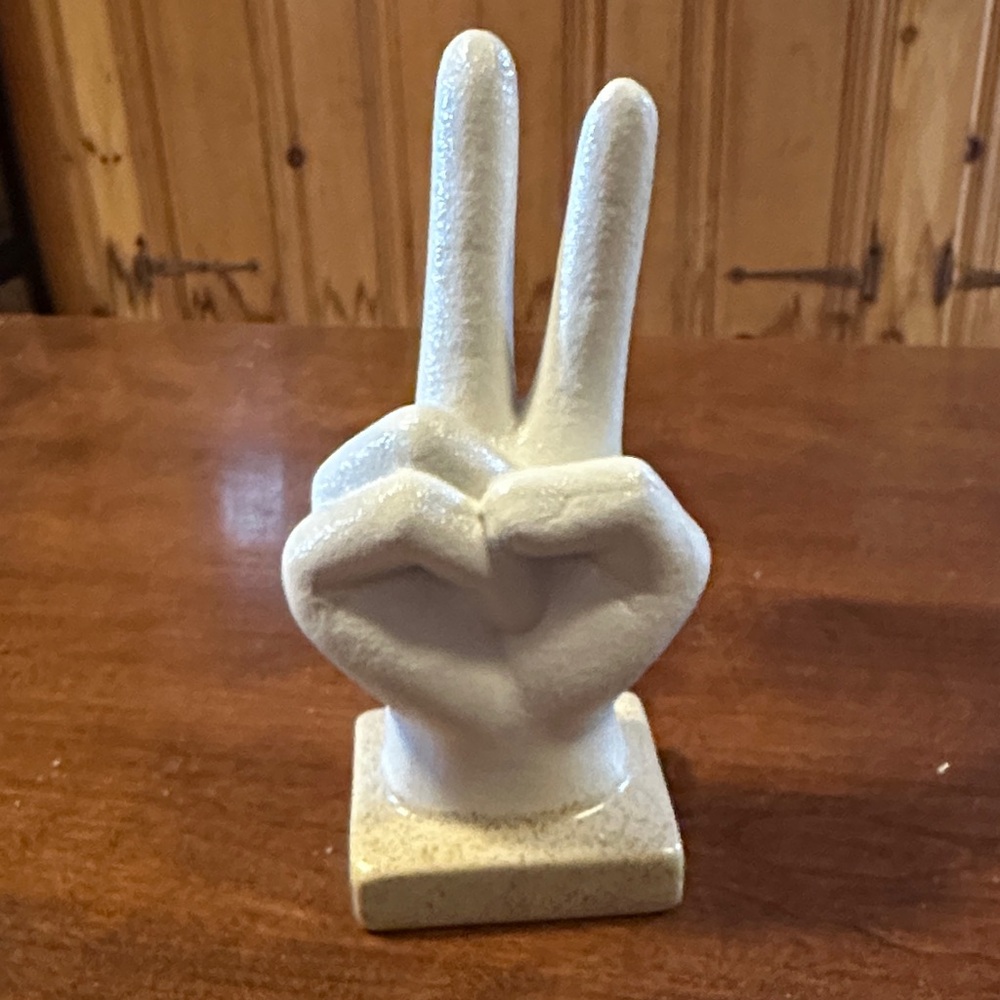 Peace Sign Hand Sculpture